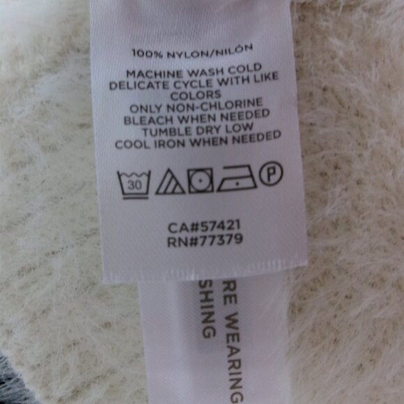 New Ann Taylor Soft Fuzzy Cream Brown Black Poncho Cream Brown Black XS / S NWT - Picture 12 of 12